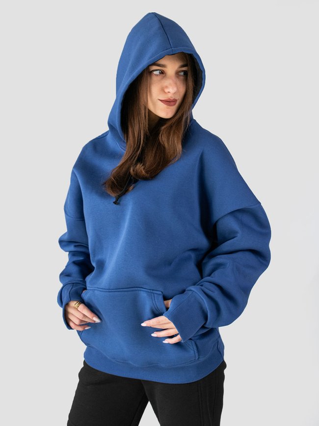 Women's Hoodie "Basic" blue, Blue, M-L