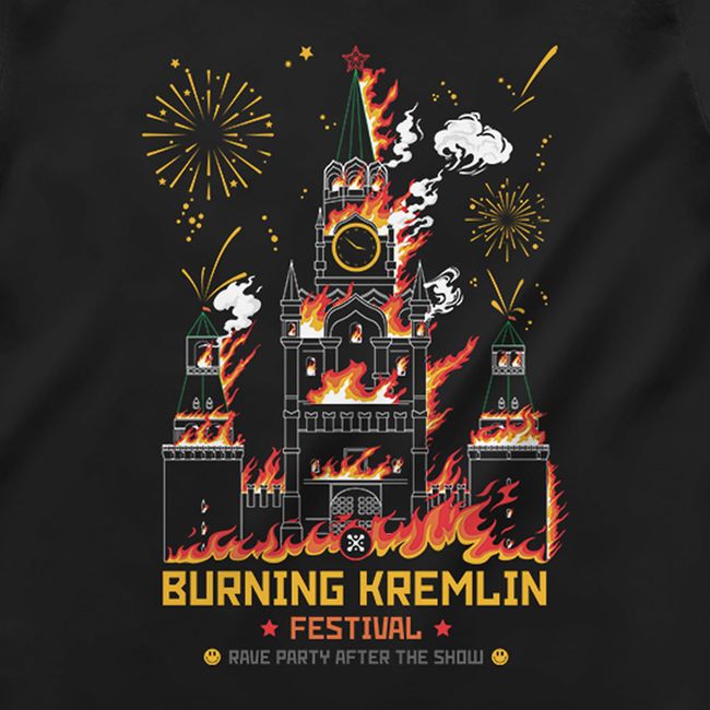 Футболка женская "Burning Kremlin Festival", Черный, M