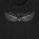 Women's T-shirt Oversize “Wings of Liberty”, Black, XS-S