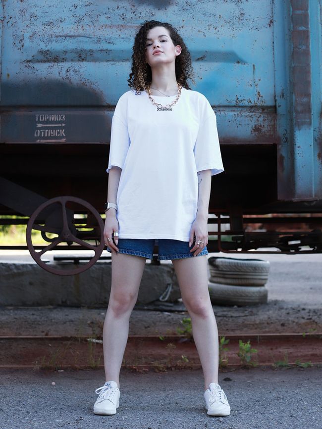 Women's T-shirt Oversize "Basic", White, M-L