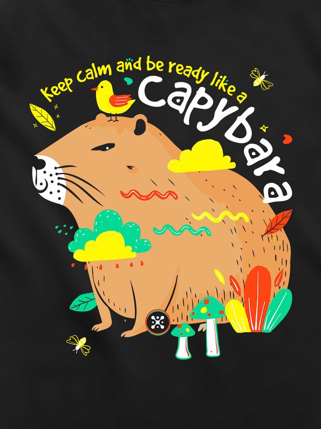 Women's T-shirt "Capybara", Black, M