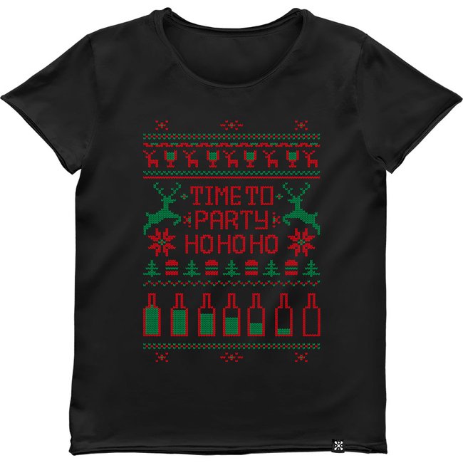 Women's T-shirt "Time To Party", Black, M