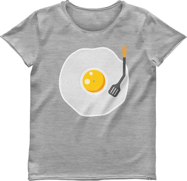 Women's T-shirt "Omlet Vinyl", Gray melange, M