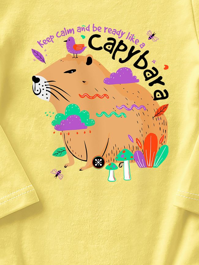 Kid's Bodysuite "Capybara", Light Yellow, 68 (3-6 month)