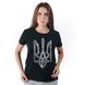 Women's T-shirt "Nation Code" with a Trident Coat of Arms, Black, M