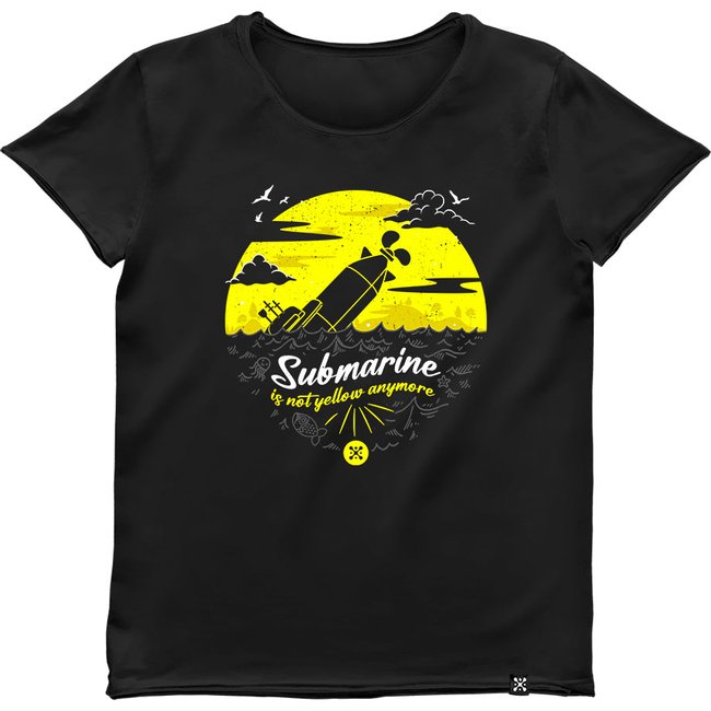 Футболка женская "Yellow Submarine", Черный, M