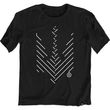 Women's T-shirt Oversize “Minimalistic Trident” with a Trident Coat of Arms, Black, XS-S