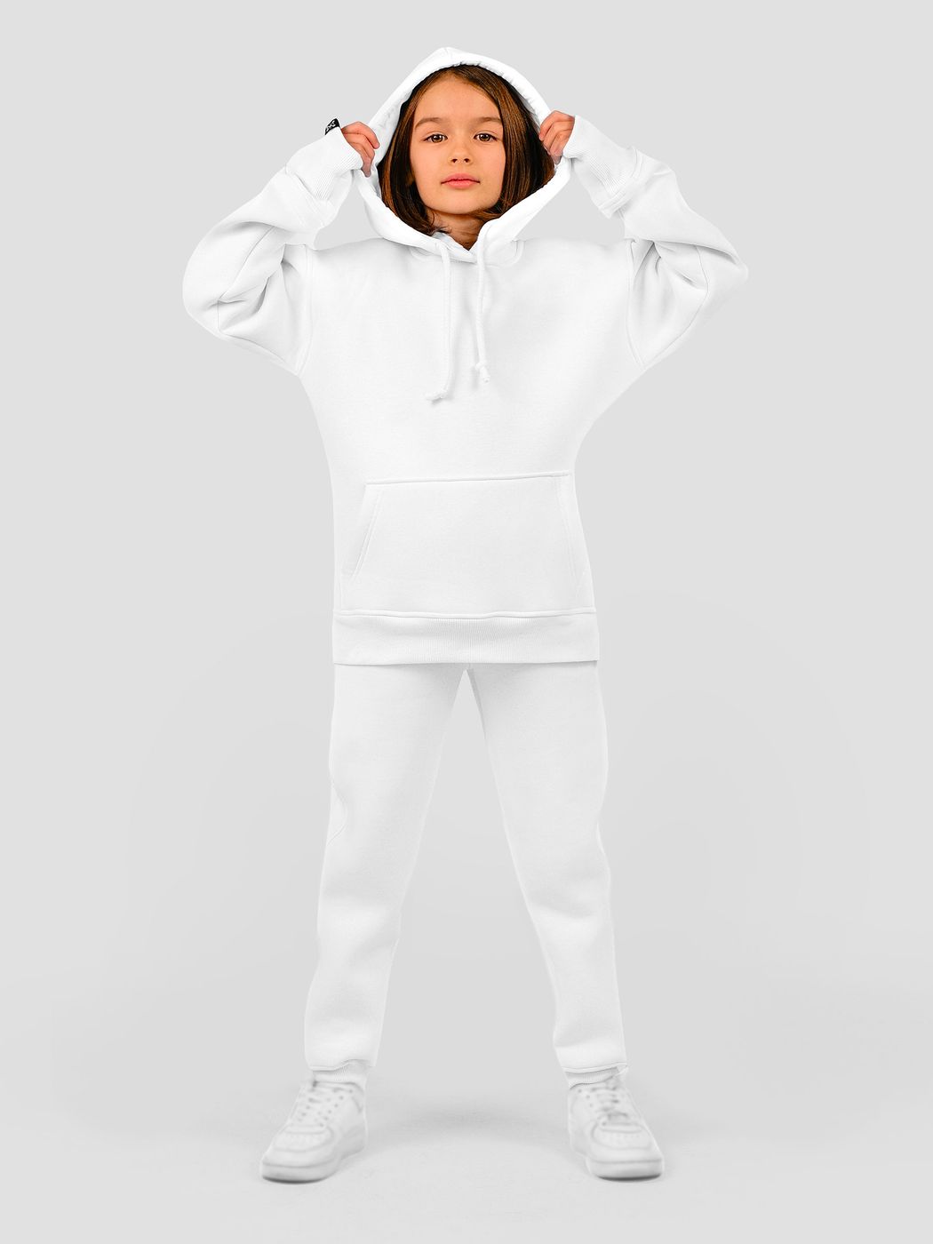 Костюм дитячий худі та штани білий, Білий, 3XS (86-92 см), 92
