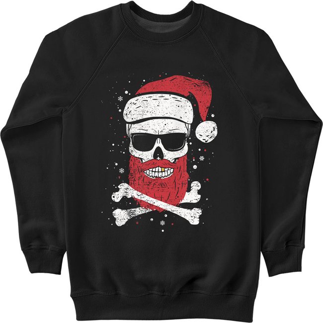 Men's Sweatshirt "Santa Skull", Black, M
