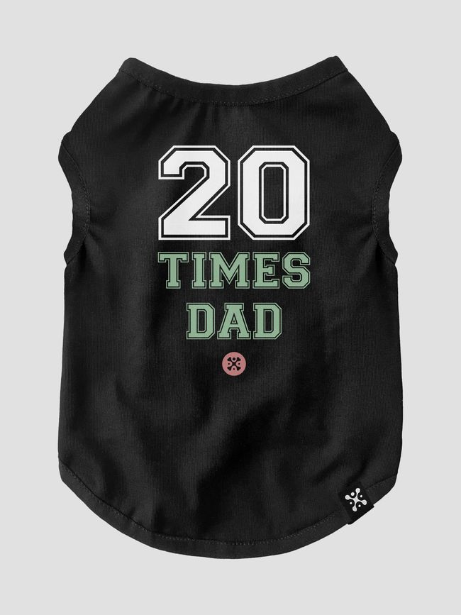 Cat's T-shirt "20 Times Dad", Black, XS