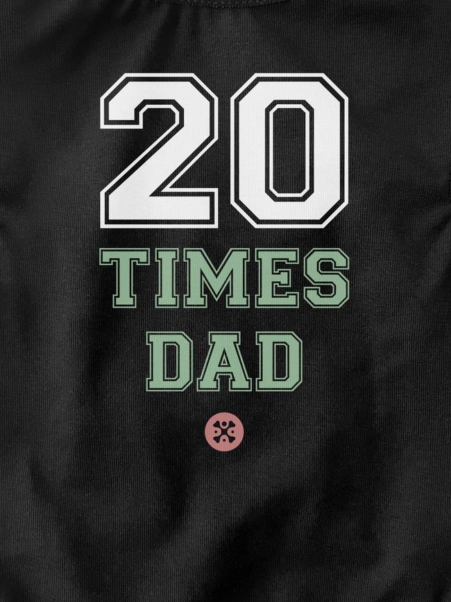 Cat's T-shirt "20 Times Dad", Black, XS