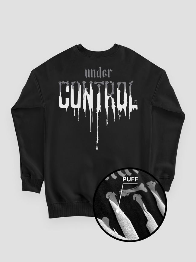 Men's Sweatshirt ”Under Control”, Black, M