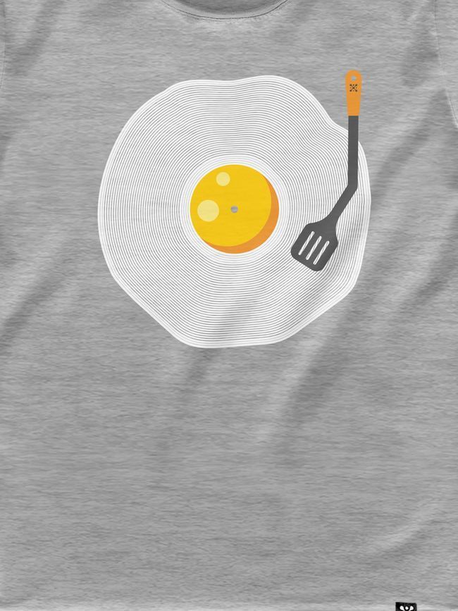 Women's T-shirt "Omlet Vinyl", Gray melange, XS