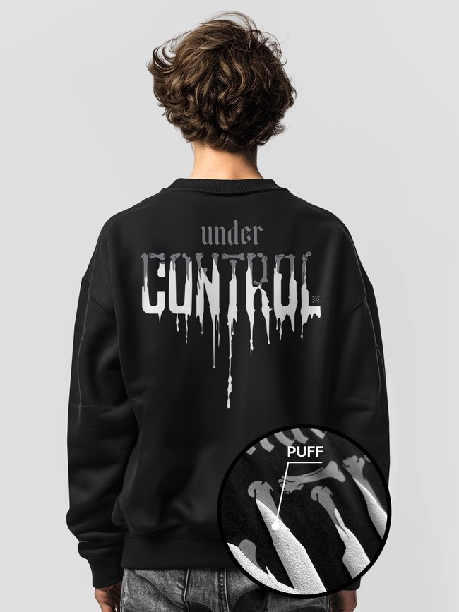 Men's Sweatshirt ”Under Control”, Black, M