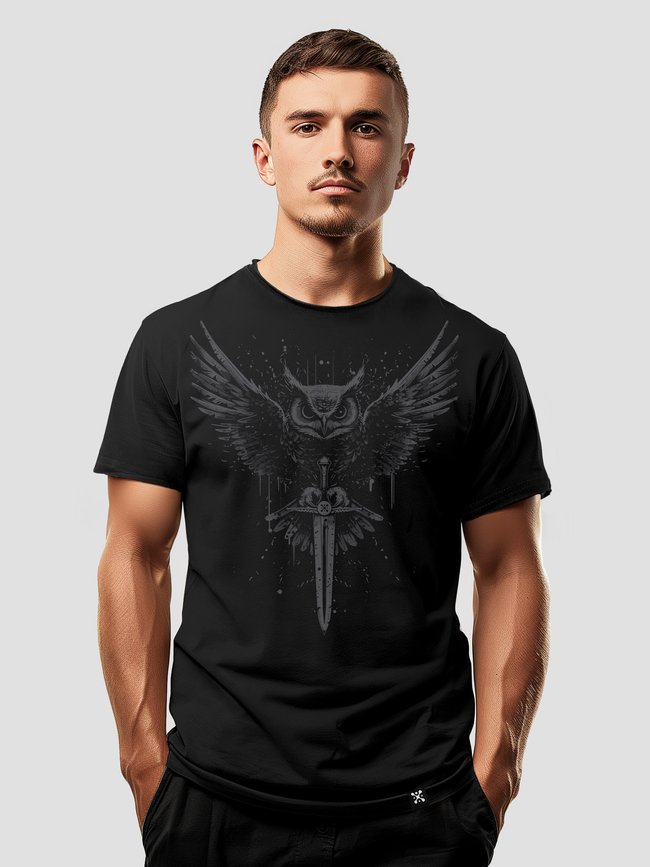 Men's T-shirt "The Owl of Main Directorate of Intelligence", Black, M