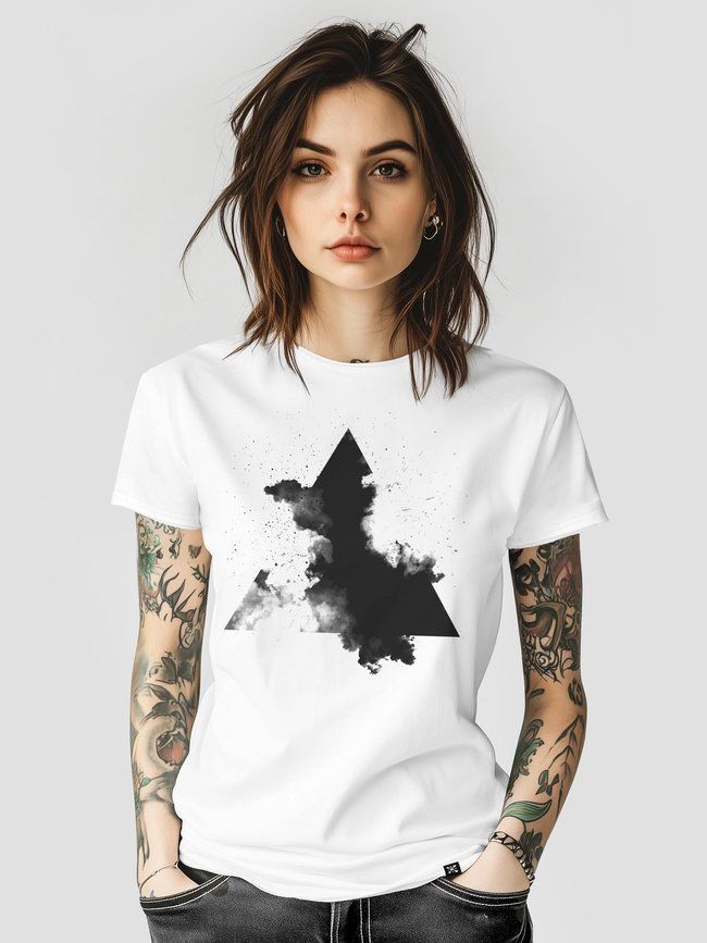 Women's T-shirt "Smoke Triangle", White, S
