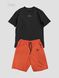 Women’s Oversize Suit - Shorts and T-shirt “Machine”, Black-coral, 2XS