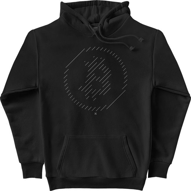 Women's Hoodie with Cryptocurrency “Bitcoin Line”, Black, M-L