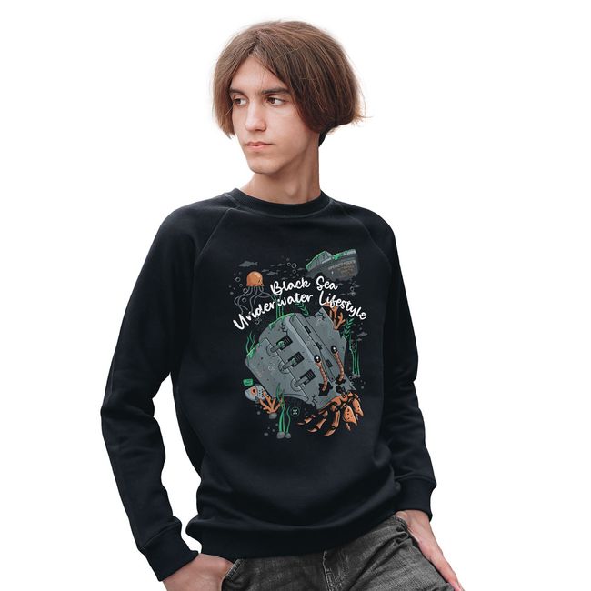 Men's Sweatshirt “Black Sea Underwater Lifestyle”, Black, M