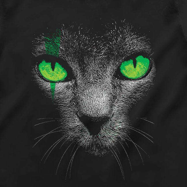 Футболка жіноча "Green-Eyed Cat", Чорний, M