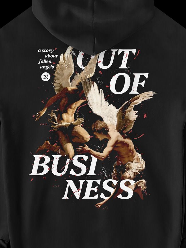 Women's Hoodie "Angels Out of Business", Black, M-L