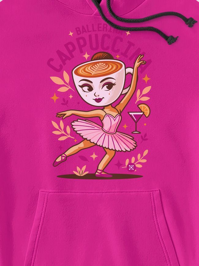 Kid's hoodie "Ballerina Cappuccina", малиновий, XS (110-116 см)