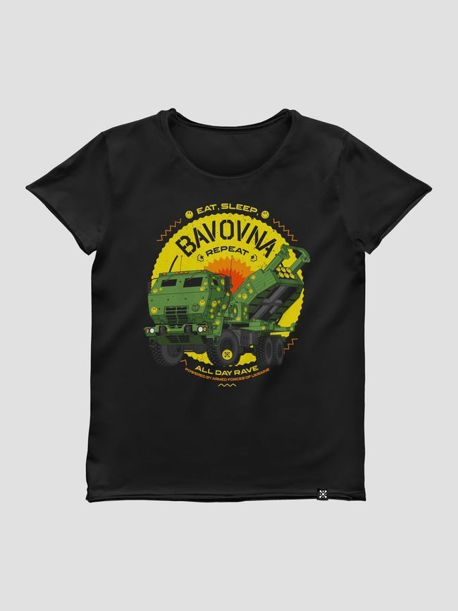 Футболка женская "&ldquo;Eat, Sleep, Bavovna, Repeat&rdquo;, Черный, S