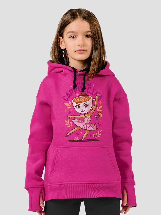 Kid's hoodie "Ballerina Cappuccina", малиновий, XS (110-116 см)