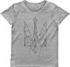 Women's T-shirt "Ukraine Line" with a Trident Coat of Arms, Gray melange, XS