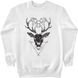 Men's Sweatshirt "Carpathian Deer 2.0", White, XS