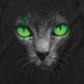 Футболка женская "Green-Eyed Cat", Черный, M