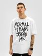 Футболка мужская оверсайз &ldquo;Normal Humans Avoid Me&rdquo;, Белый, XS-S