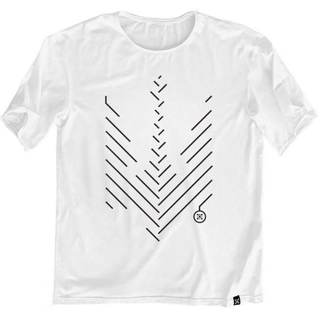 Women's T-shirt Oversize “Minimalistic Trident” with a Trident Coat of Arms, White, XS-S