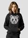 Women's Hoodie "Forest Panda", Black, M-L