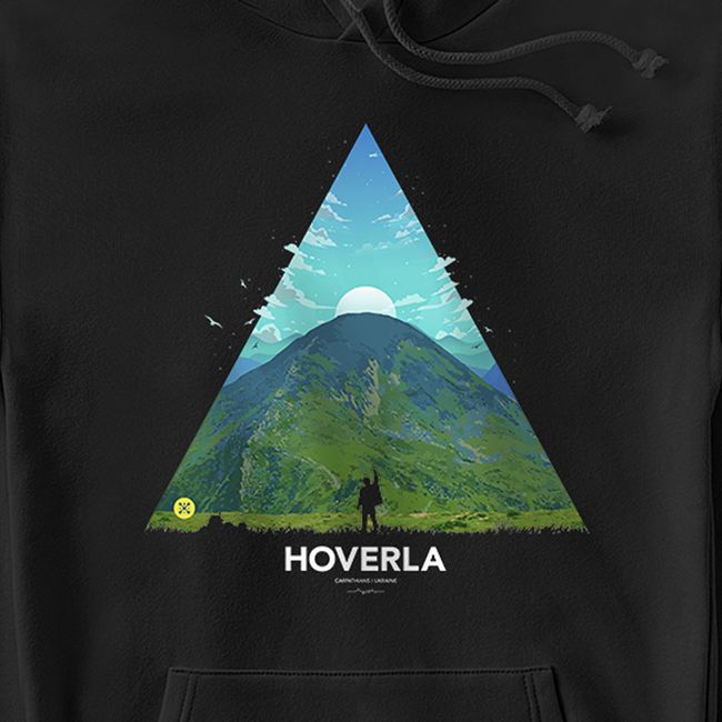 Men's Hoodie "Hoverla", Black, M-L