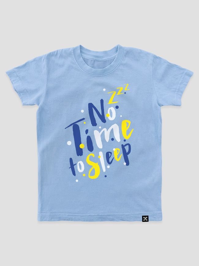 Футболка детская "No time to sleep", Светло голубой, XS  (110-116 см)