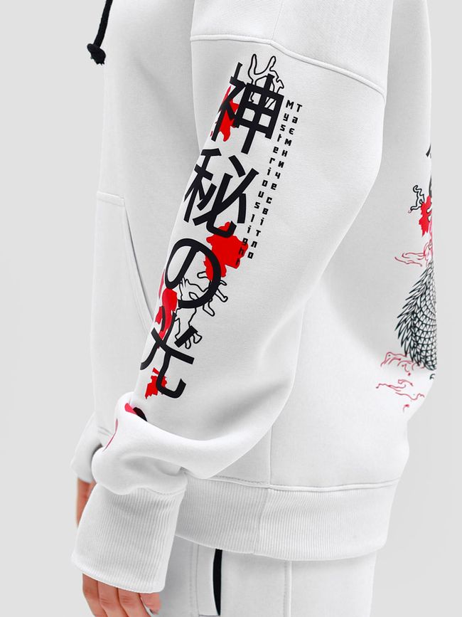 Women's Hoodie "Shadow of the Dragon", White, 2XS