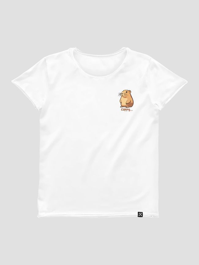 Women's T-shirt "Mini Cappy (Capybara)", White, XS