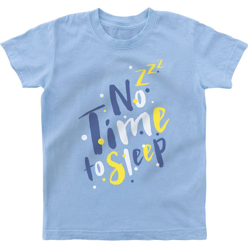 Футболка дитяча "No time to sleep", Світло блакитний, XS (5-6 роки)