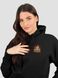 Women's tracksuit set Hoodie black with a Changeable Patch "Burning Kremlin Festival", Black, XS-S, XS (99  cm)