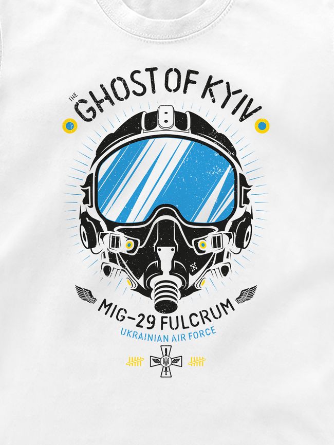 Kid's T-shirt "The Ghost of Kyiv", White, XS (110-116 cm)