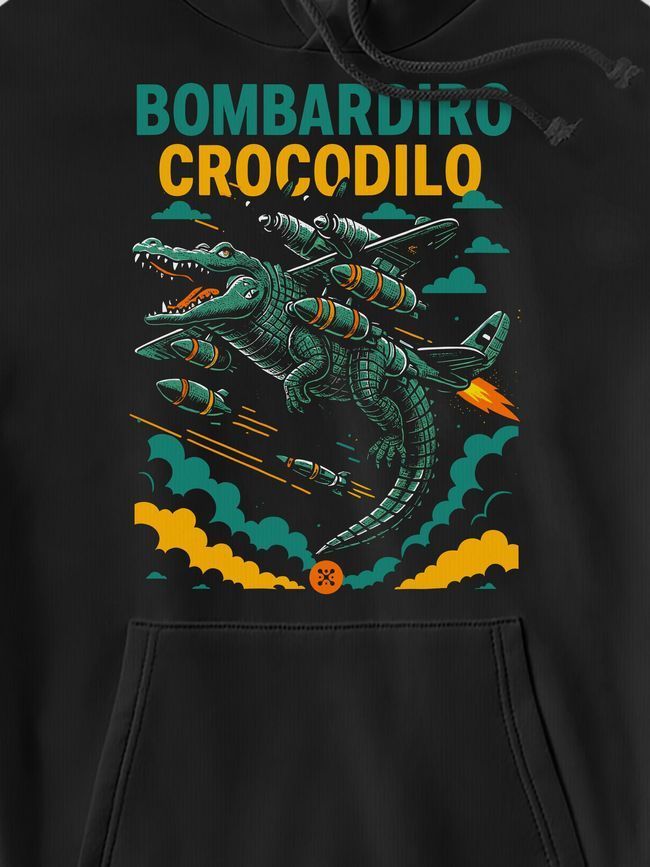 Худи детское "Bombardiro Crocodilo", Черный, L (146-152 см)