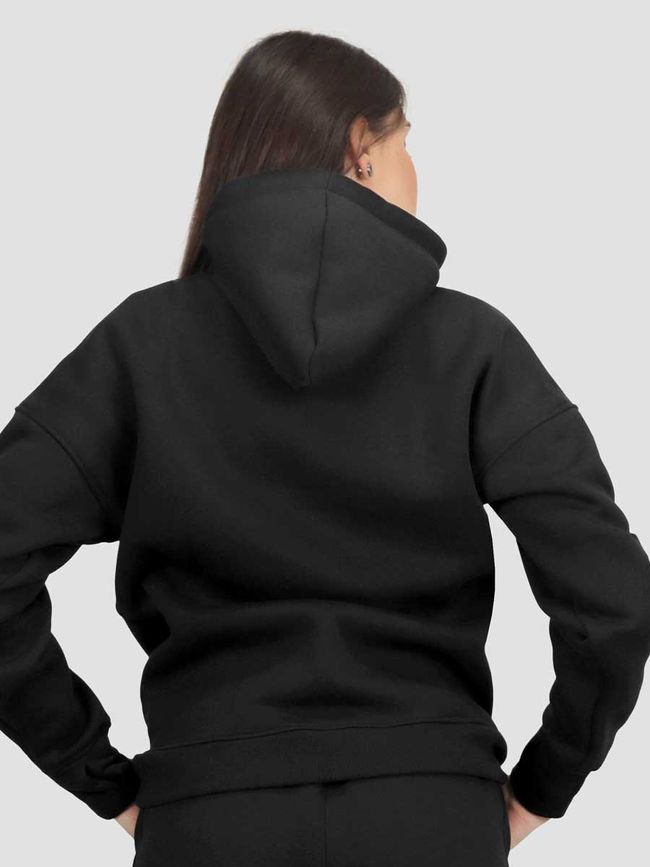 Women's Hoodie with a Changeable Patch "The Ghost of Kyiv", Black, 2XS