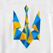 Men's Sweatshirt "Ukraine Geometric" with a Trident Coat of Arms, White, XS
