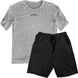Women’s Oversize Suit - Shorts and T-shirt, Gray-black, 2XS