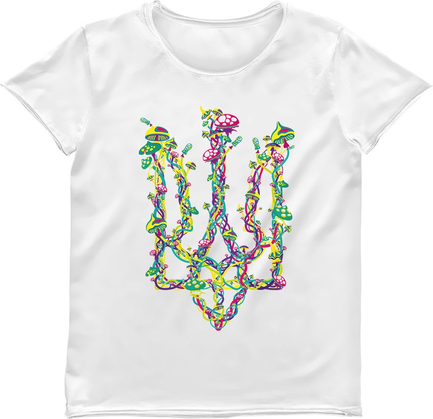Women's T-shirt "Mushroom Trident", White, M