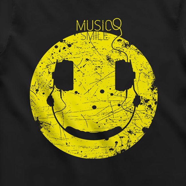 Футболка мужская "Music Smile", Черный, M
