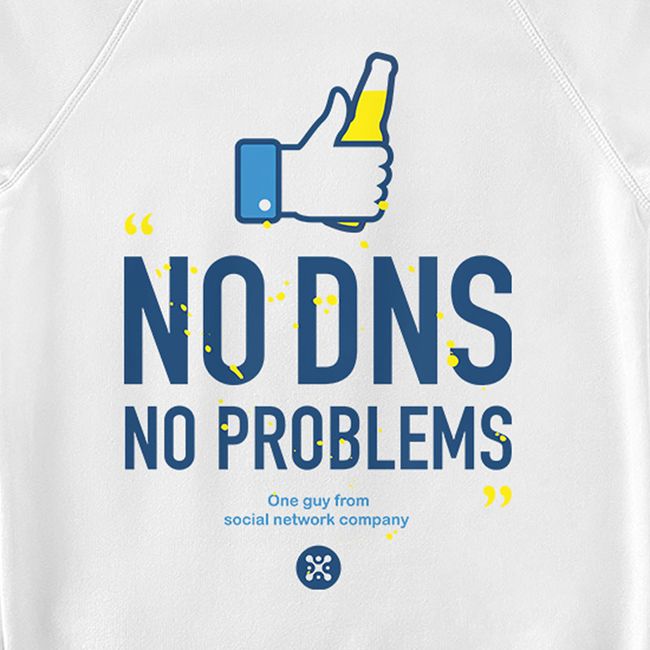 Свитшот мужской "No DNS No Problems", Белый, M