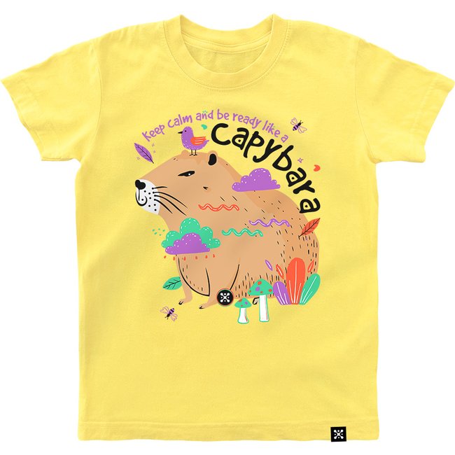 Kid's T-shirt "Capybara", Light Yellow, XS (110-116 cm)