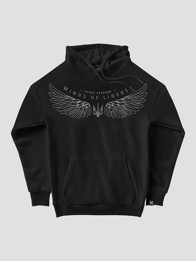 Men's Hoodie &ldquo;Wings of Liberty&rdquo;, Black, M-L